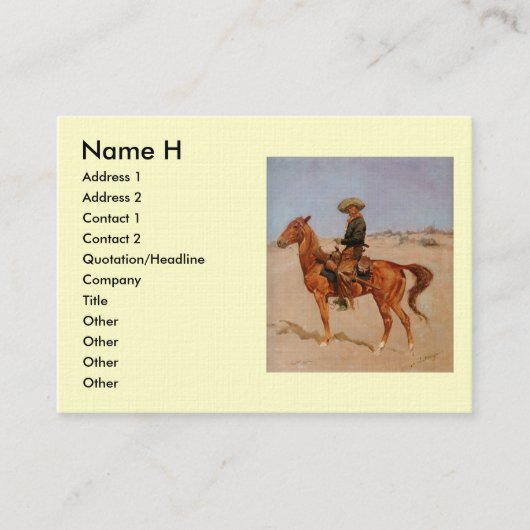 フレデリックRemingtonの穴あけ器(1895年) 名刺 (正面)