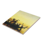 フレドリック・アーサーによるナイルでのミイラの葬儀 タイル (側面)