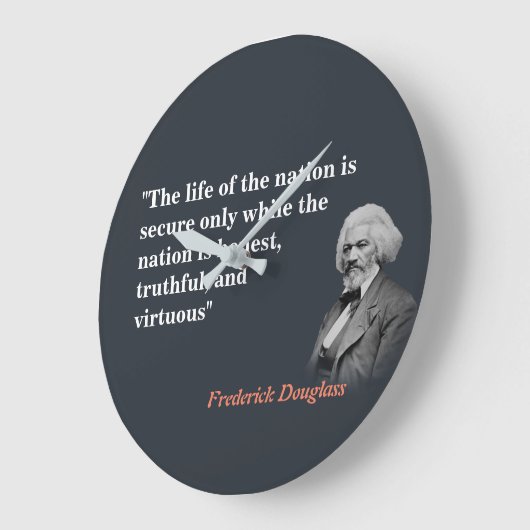 フレドリック・ダグラス引用文 ラージ壁時計 (傾斜)