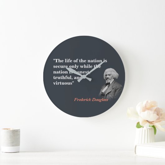 フレドリック・ダグラス引用文 ラージ壁時計 (ホーム)