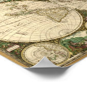フレドリック・ド・ウィット1660年の世界地図 ポスター (角)