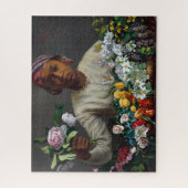 フレドリック・バジルの牡丹を持つ若い女性 ジグソーパズル (縦)