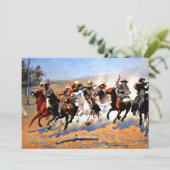 フレドリック・レミントンによる木材のためのダッシュ カード (スタンド正面)