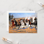 フレドリック・レミントンによる木材のためのダッシュ カード (正面/裏面インサイチュ)