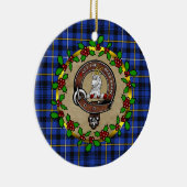 フレミングクランバッジ&タータンチェックパーソナライズされたクリスマス セラミックオーナメント (右)