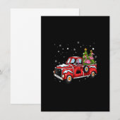 フレミンゴが赤いトラックに乗ってクリスマスツリーを運ぶV 招待状 (正面/裏面)