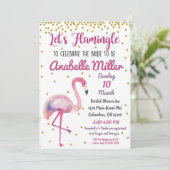 フレミンゴ ゴールド ブライダルシャワーの招待状 招待状 (スタンド正面)