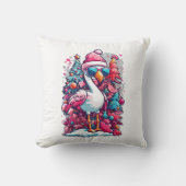 フレミンゴ フェスティビティ サンタ ハット アンド グラス クリスマス クッション (正面)