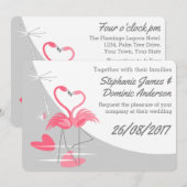 フレミンゴ ラブ ラージムーン 両面テキスト 招待状 (正面/裏面)