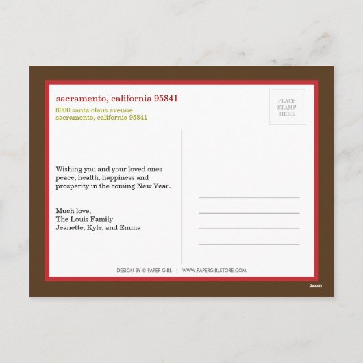 フレモダンームクリスマスカード/休日はがき シーズンポストカード (裏面)