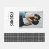 フレンズおもしろいグパーソナライズされたレータータンチェック フリースブランケット (正面(横))