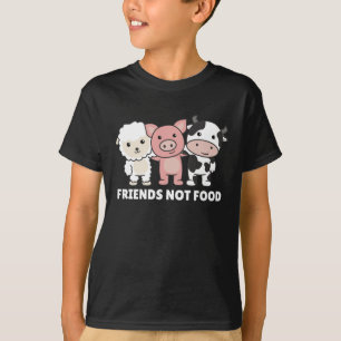フレンズではない食べ物ビーガン羊ブタ牛 Tシャツ