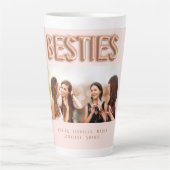 フレンズの写真バラ金ゴールドピンクBFF カフェラテマグ (正面)