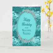 フレンズの誕生日_ブルーアイス カード (黄色い花)