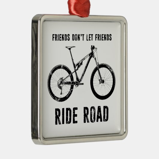 フレンズはフレンズをロード山に乗らせないバイクもしくは自転車に乗る人 メタルオーナメント (右)