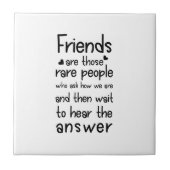 フレンズは希少な人フレンドシップ引用文ブラック タイル (正面)