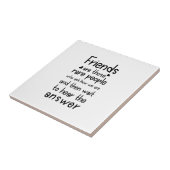 フレンズは希少な人フレンドシップ引用文ブラック タイル (側面)