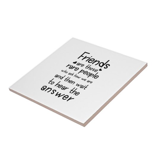 フレンズは希少な人フレンドシップ引用文ブラック タイル (側面)