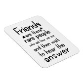フレンズは希少な人フレンドシップ引用文ブラック マグネット (右側)
