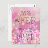 フレンズは永遠にピンクスパークルズ友情引用文 ポストカード (正面/裏面)