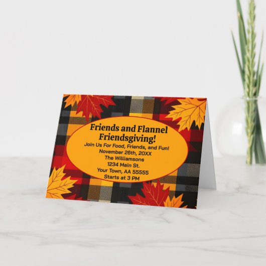 フレンズアンドフランネル フレンドスキービング チェック柄招待状 シーズンカード (正面)