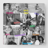 フレンズインスパイアフォトクロックHAMbWG スクエア壁時計 (正面)