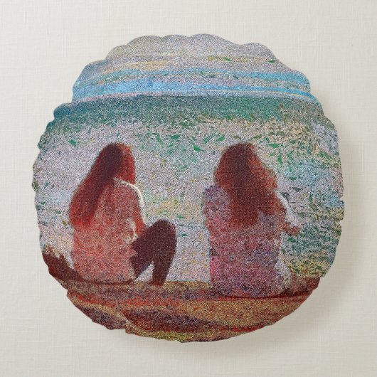 フレンズオンロペスアイランドプーフ枕 ラウンドクッション (正面)