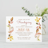 フレンズギビング ウォーターカラー 秋の植物 葉 招待状 (スタンド正面)