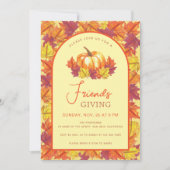 フレンズギビング オータム パンプキンと紅葉のアーチ 招待状 (正面)