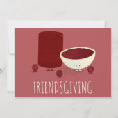 フレンズギビング クランベリーソース 感謝祭の食事 招待状 (裏面)