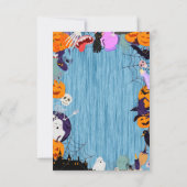 フレンズギビング ディナー フェスト ブルー パンプキン 招待状 (裏面)