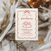 フレンズギビング・ディナー 手描きの感謝祭のごちそう 招待状