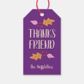フレンズギビング・フィースト | パープル＆ゴールド ギフトタグ (正面)
