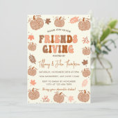 フレンズギビング 感謝祭 ディナー 秋のカボチャ 招待状 (スタンド正面)