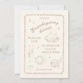 フレンズギビング 感謝祭 ニュートラルな美観 招待状 (正面)