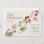 フレンズギフトエクスチェンジピンクホリデーパーティー 招待状 (正面)