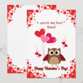フレンズハッピー バレンタインデー カード 子供向け (正面/裏面)