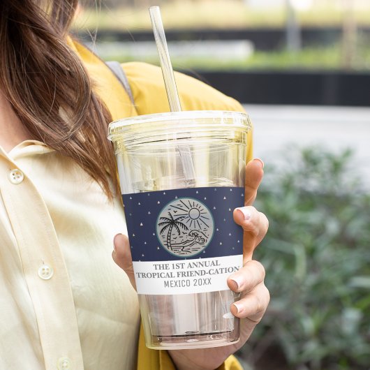 フレンズバケーショントロピカルガールズトリップパームツリーズ アクリルタンブラー
