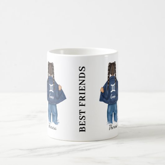 フレンズパーソナライズされた最高のアリズジェミニガールジャン コーヒーマグカップ (中央)