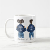 フレンズパーソナライズされた最高のアリズリバ女子ジャン コーヒーマグカップ (左)
