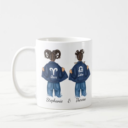 フレンズパーソナライズされた最高のアリズリバ女子ジャン コーヒーマグカップ (左)