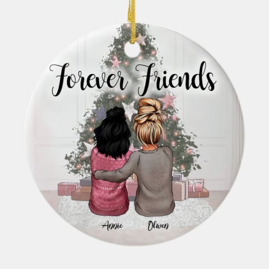 フレンズパーソナライズされた最高のフォーエバーオーナメント セラミックオーナメント (裏面)