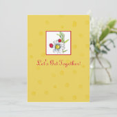 フレンズパーティの招待状レッドラディバグデイジーフラワー 招待状 (スタンド正面)