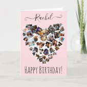 フレンズファミリーフォトハートコラージュハッピーバースデー カード (正面)