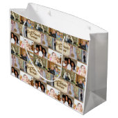 フレンズフォトコラーモダンジュ誕生日の卒業 ラージペーパーバッグ (裏面アングル)