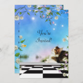 フレンズフォーエバーキャットバタフライ偶数招待状 招待状 (正面/裏面)