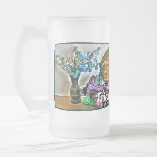 フレンズフォーエバーシルクとコーンフスクの花2190 フロストグラスビールジョッキ (左)