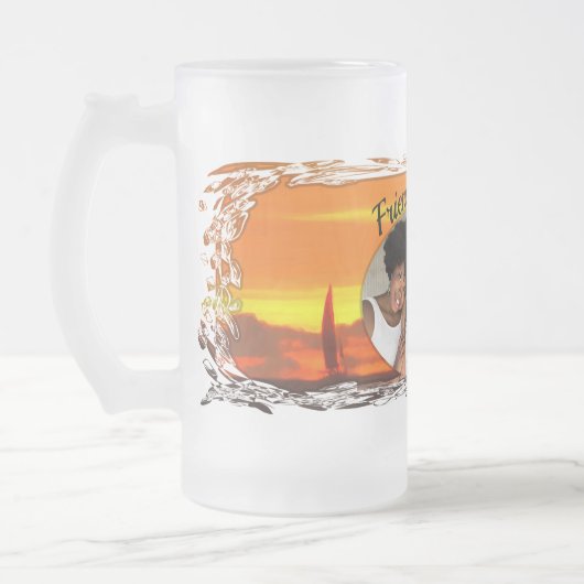 フレンズフォーエバーセイボートサンセット1300 フロストグラスビールジョッキ (左)