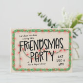 フレンズマスパーティーのお誘い｜ストリングライト＆ガーランド 招待状 (スタンド正面)