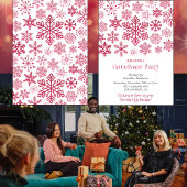 フレンズマス招待状 クリスマス 雪の結晶 赤 招待状
